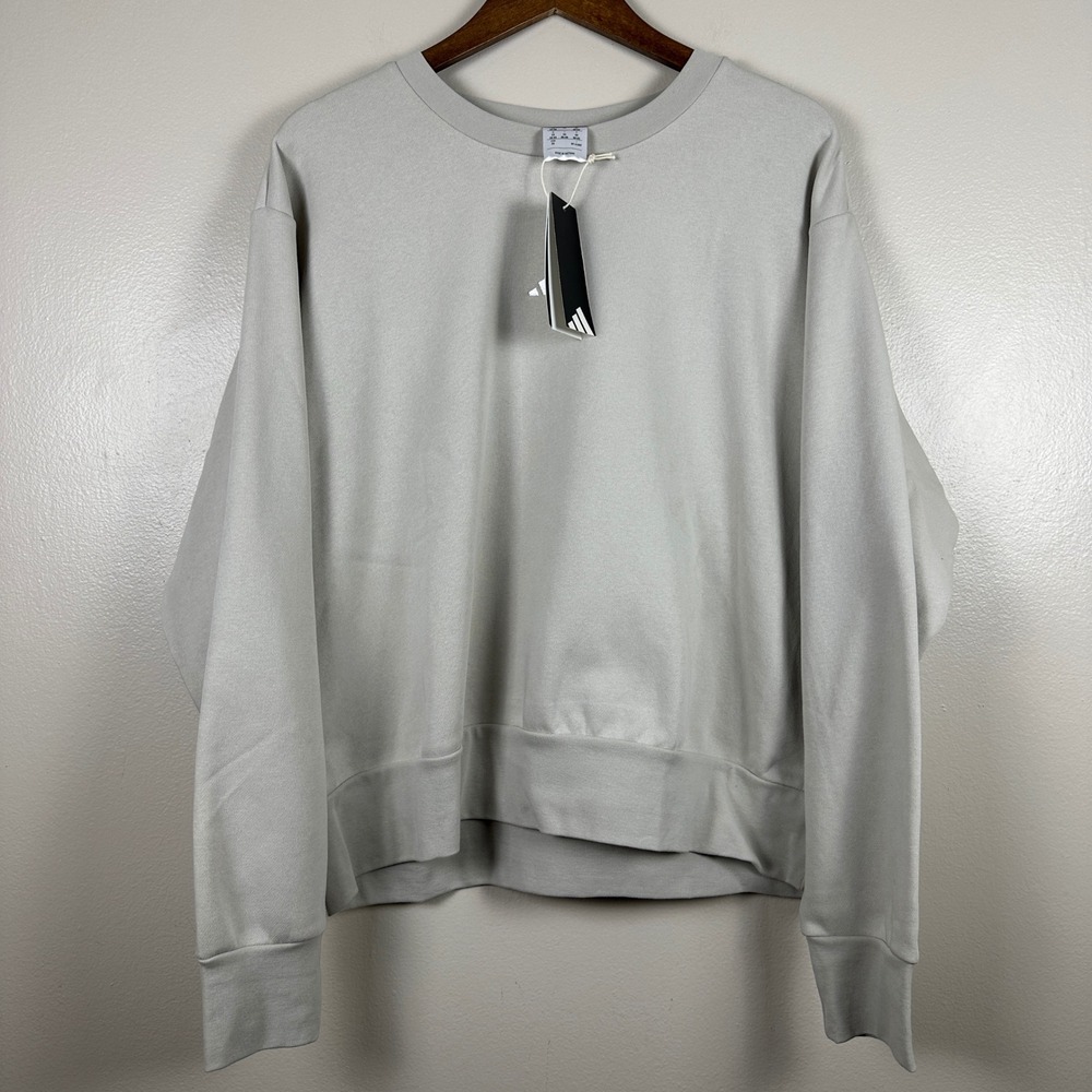 Adidas Women's 2X Sweatshirt Wonder Alumina Grey Crewneck Y2k Streetwear NWT